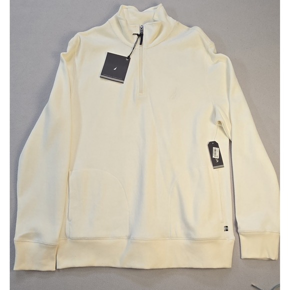 NAUTICA The Windward Half-Zip Sweater K63228 LARGE Marshmello NWT - Picture 1 of 9